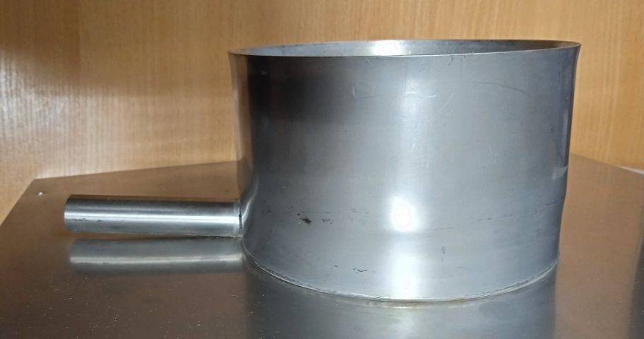 Пластина основания с боковым выпуском конденсата дымоход D130 мм х 0,6 мм одностенная нержавейка "Jeremias" #1