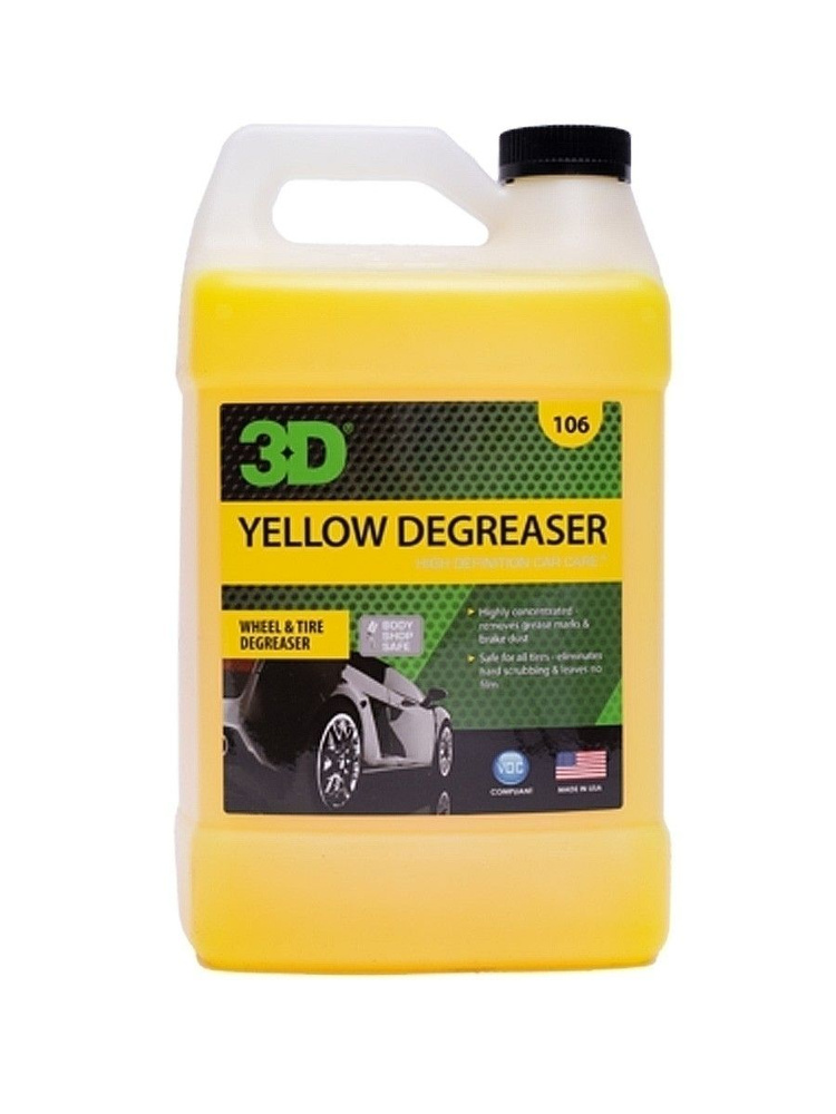3D Yellow Degreaser - удалитель тормозной пыли и жирных пятен c покрышек 3,785л  #1