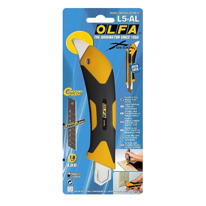 Нож универсальный Olfa X-design OL-L5-AL с металлической направляющей (ширина лезвия 18мм)  #1
