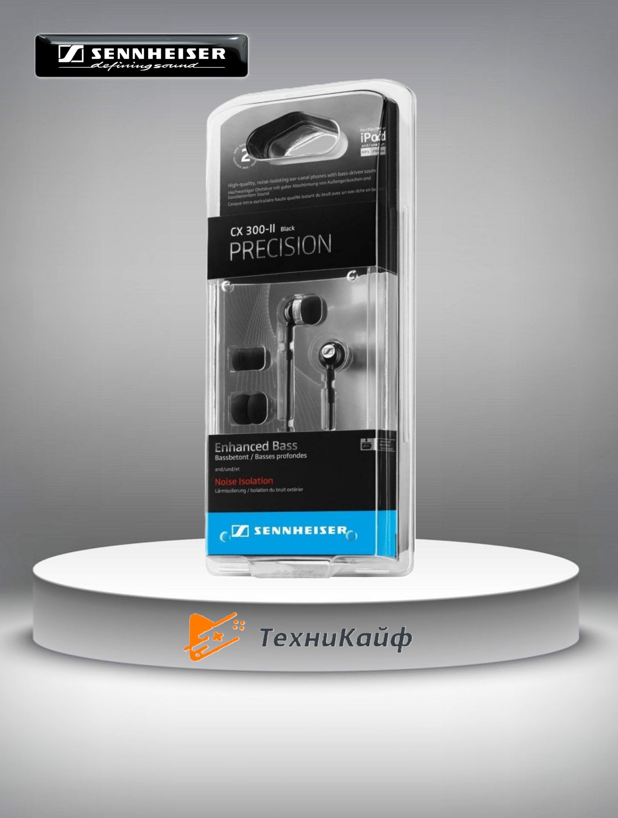 SennheiserНаушникипроводныеSennheiserCX300-II,3.5мм,серебристый,черный