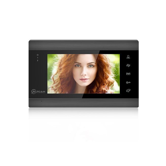 МониторвидеодомофонаAltCamVDP72WF(B),7",Wi-Fi,2панели+2камеры,запись,microSDдо32ГБ,интерком