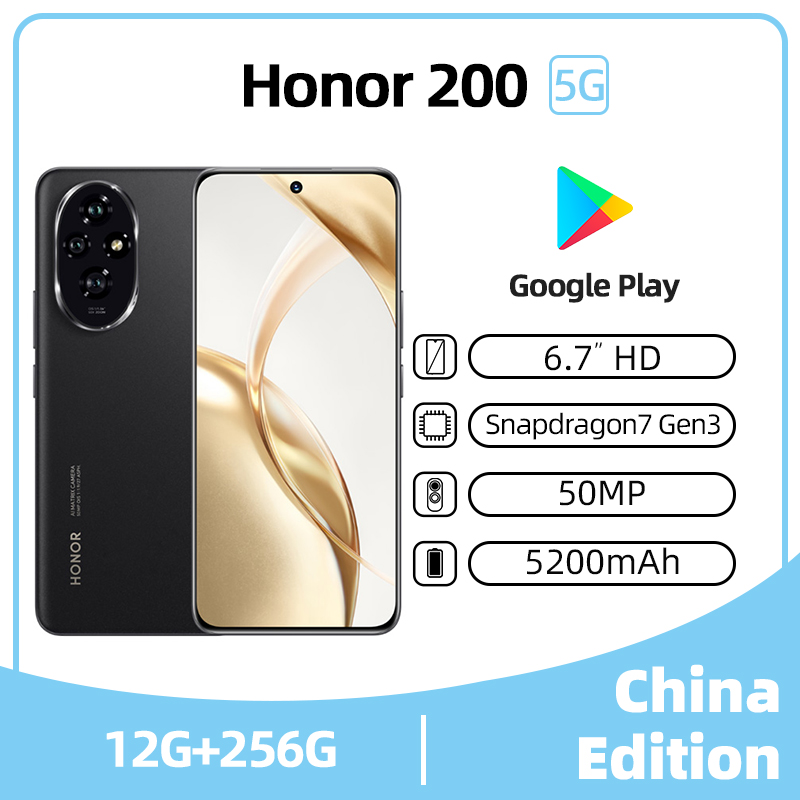 HonorСмартфонGoogleHonor2005Gрусский12/256ГБ,черный
