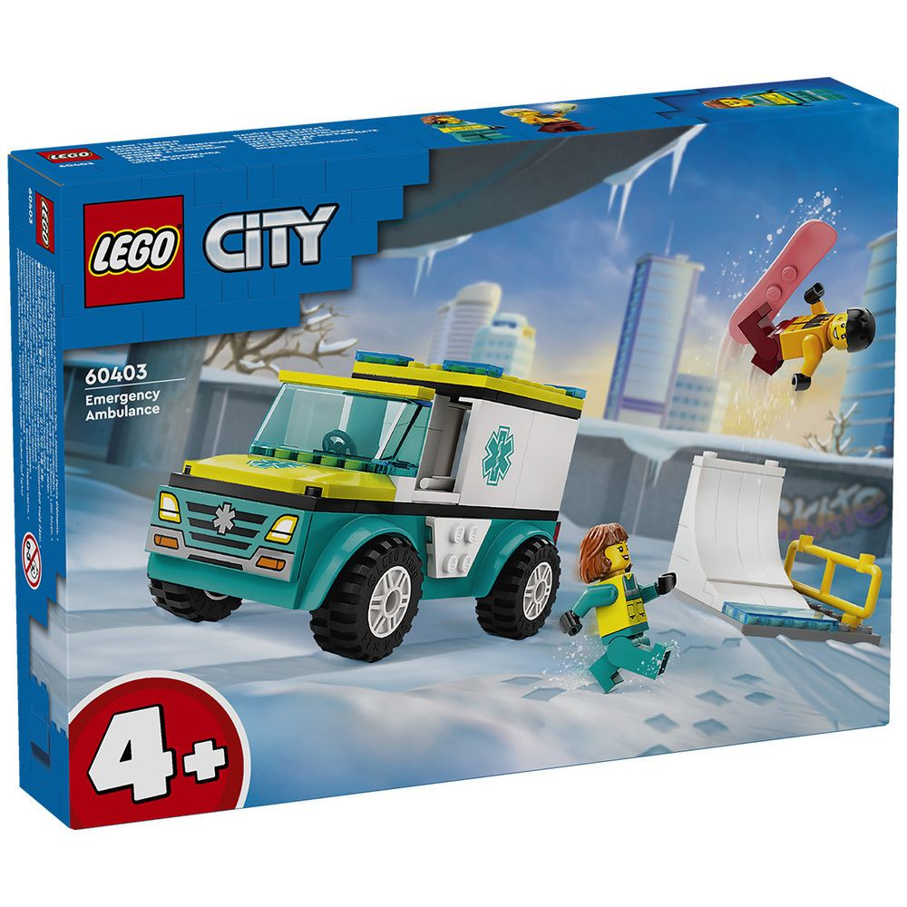 Конструктор LEGO City 60403 Скорая помощь и сноубордист #1