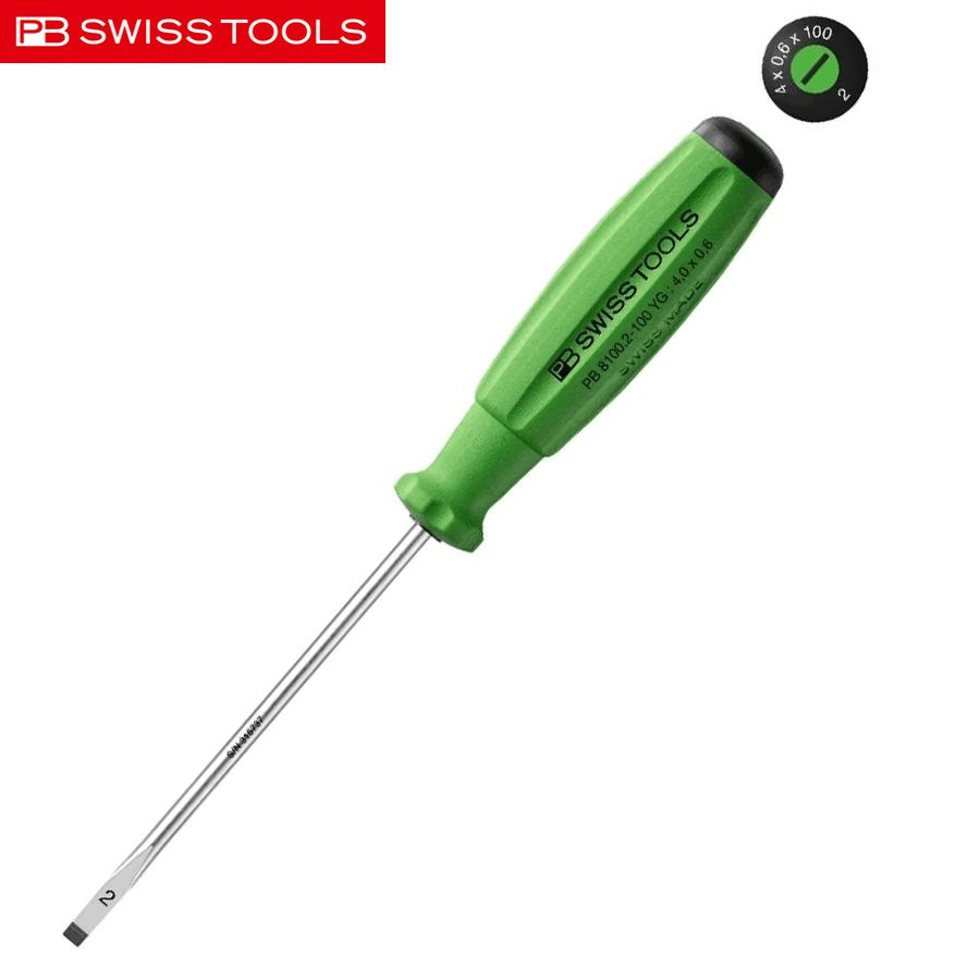 SwissGrip Отвертки с прорезями PB Swiss, длина 195 мм, NO. PB 8100 2-100 YG #1