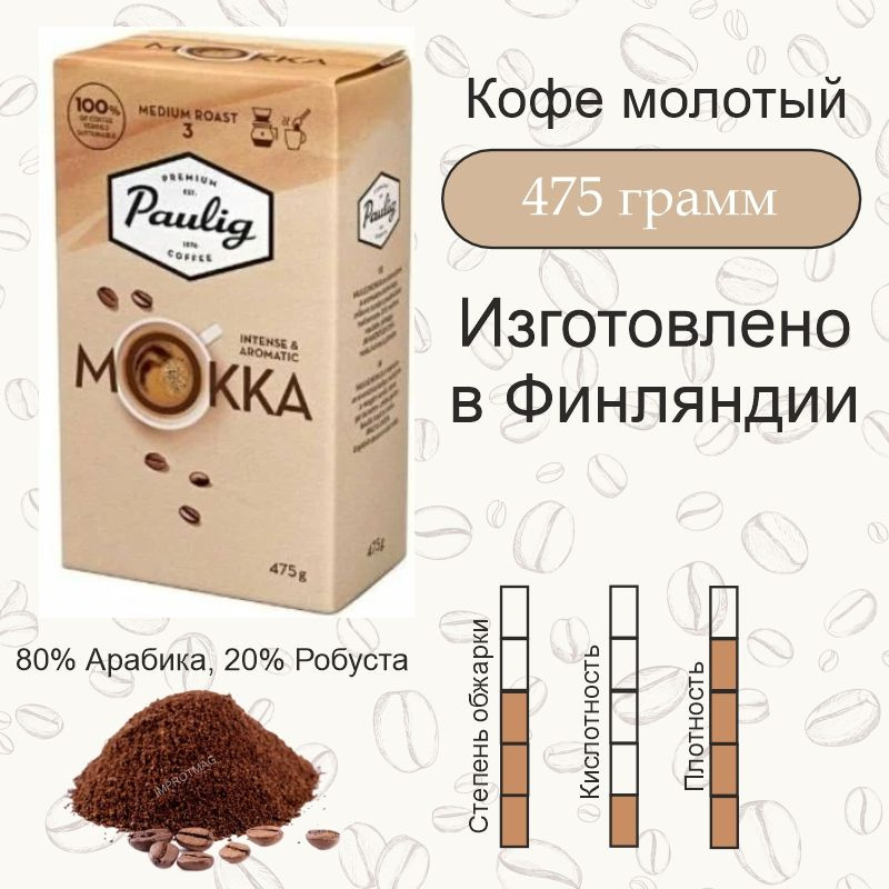 Кофе молотый Paulig Mokka, 475 гр. Финляндия #1