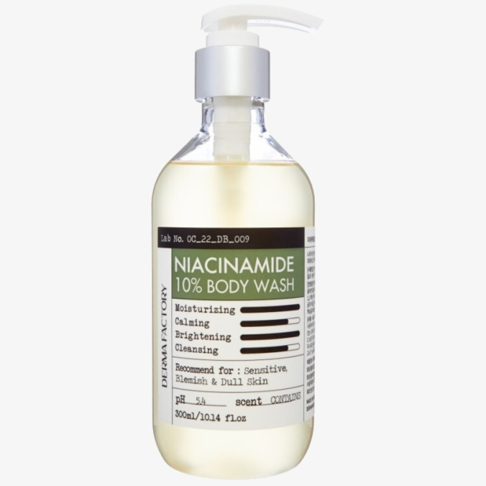 Derma Factory Успокаивающий гель для душа слабокислотный с ниацинамидом Niacinamide 10% body wash, 300мл #1