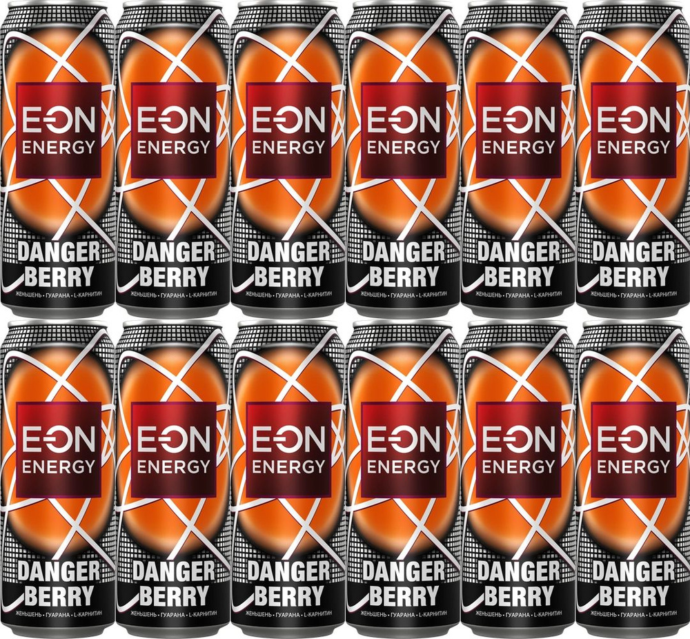 Энергетический напиток E-ON Danger Berry безалкогольный 0,45 л, комплект: 12 упаковок по 450 мл  #1