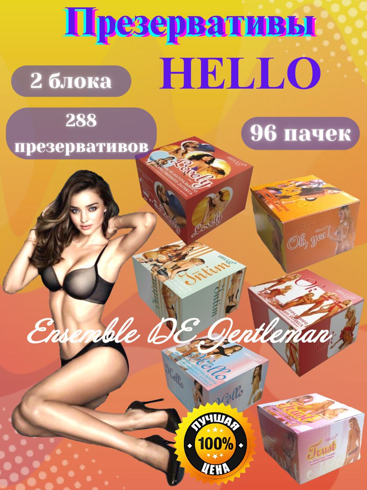 Презервативы HELLO N3 (96*3), гладкие, с ароматом банана #1