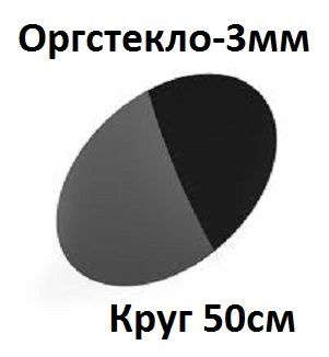 Оргстекло черное круглое 50 см, 3 мм, 1 шт. / Акрил черный глянцевый диаметр 500 мм  #1