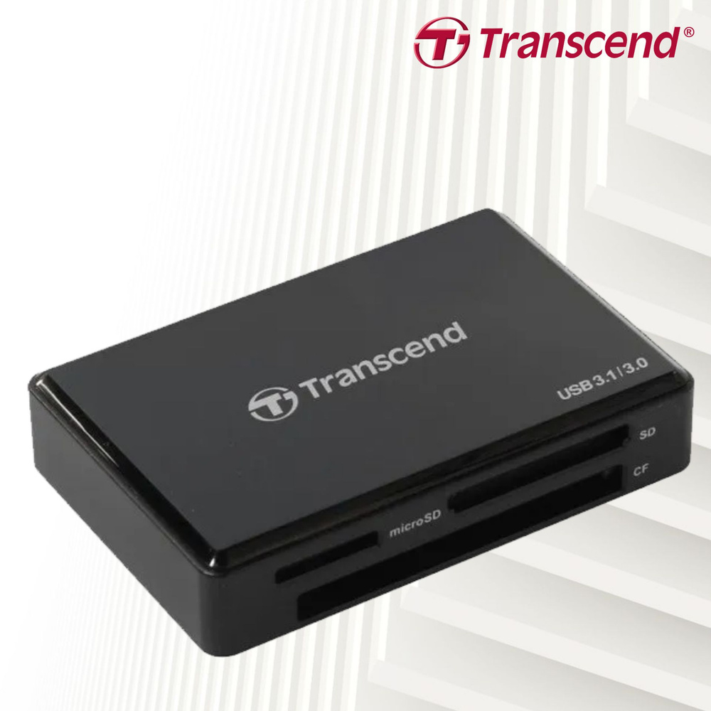 Картридер Transcend TS-RDC8K2 для карт памяти SD/microSD/CF/MSXC, чёрный (TS-RDC8K2)  #1