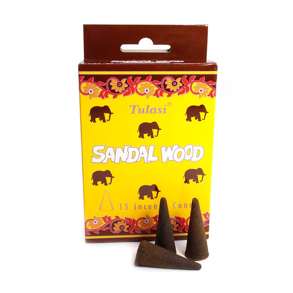 Индийские благовония конусы Саратхи Сандаловое Дерево (Sarathi Sandal Wood Cones) натуральные ароматические #1