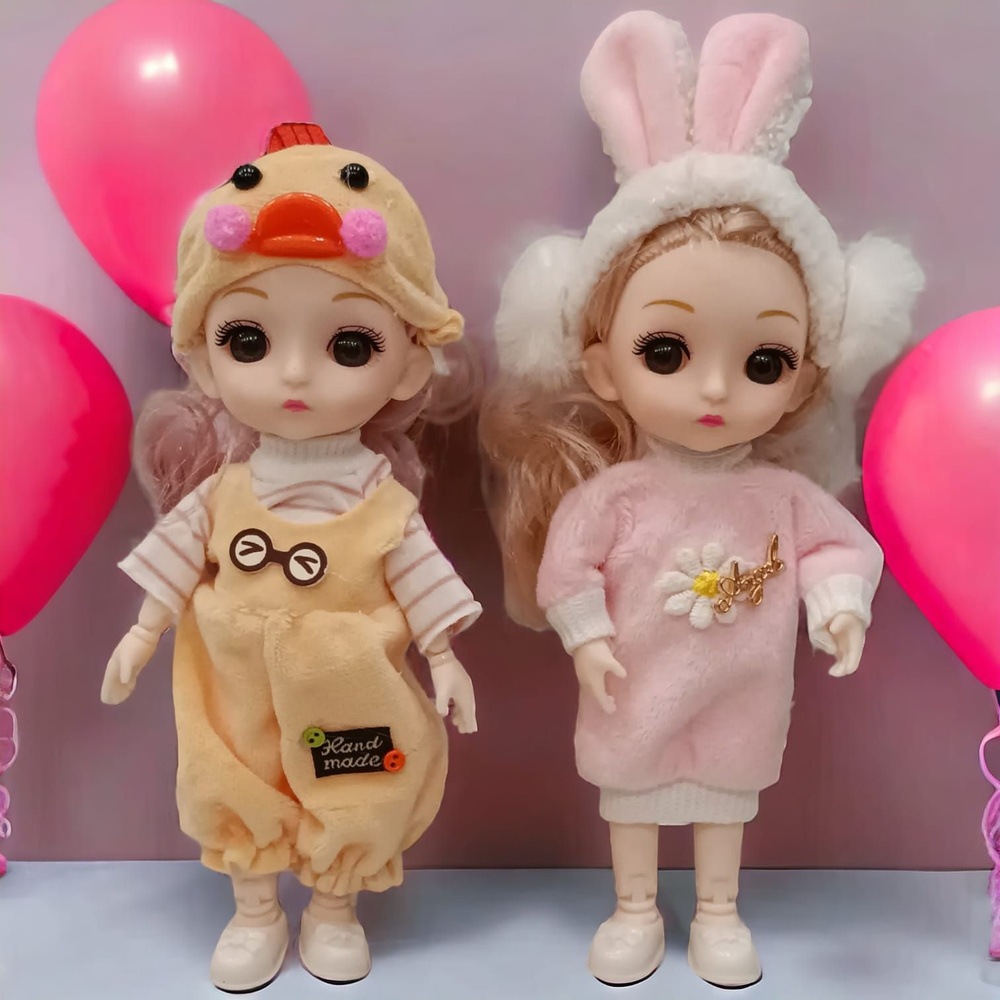 Куклы-подружки маленькие шарнирные 16 см 2шт #1