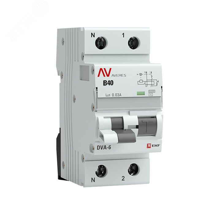 Дифференциальный автомат 1П+N 40А 30мА EKF AVERES тип AC 6кА характеристика C DVA-6 - 5 шт  #1