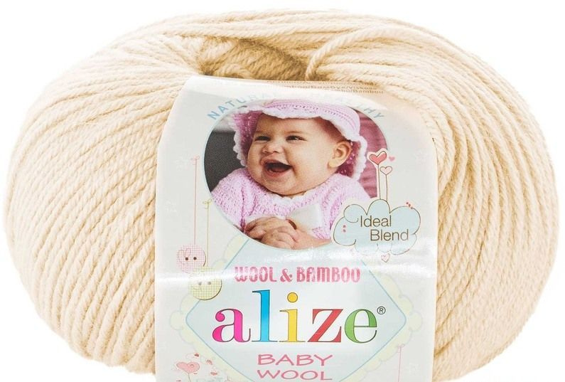 Бэби шерсть, вул Baby Wool упаковка 10 мотков 50 г. 175 40% шерсть 20% бамбук 40% акрил цвет 491 миндаль #1