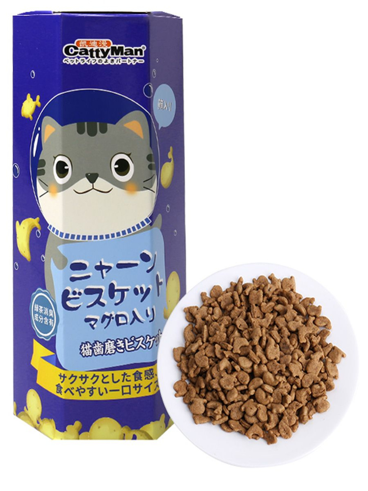Лакомство для кошек CattyMan Молочные бисквиты на основе тихоокеанского тунца для чистки зубов , 60 г #1