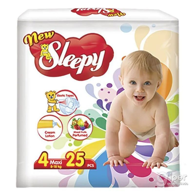 Детские подгузники NEW SLEEPY 4 Maxi (8-18)кг 25 штук премиум качества  #1