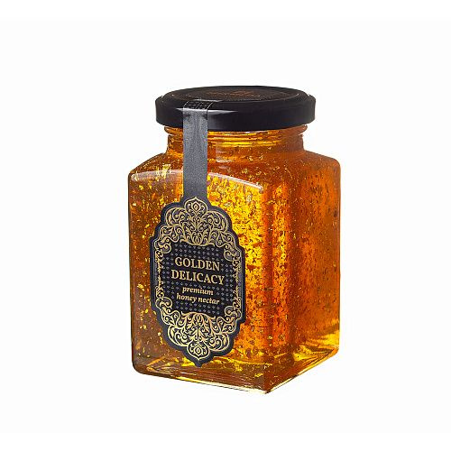 Мусихин. Мир мёда, Деликатес медовый "Golden Delicacy", с золотом, 340 грамм  #1