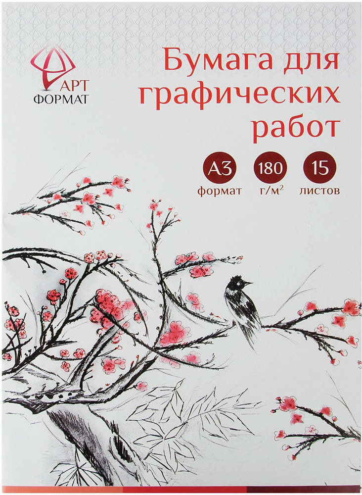 Бумага для графических работ в папке, А3, 15 листов, 180 г/м2 (AF02-042-15)  #1