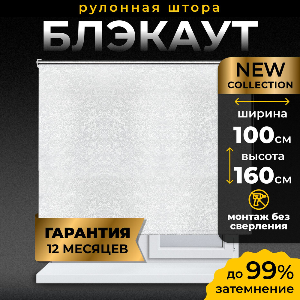 Рулонные шторы блэкаут LmDecor 100х160 см, жалюзи на окна 100 ширина, рольшторы  #1