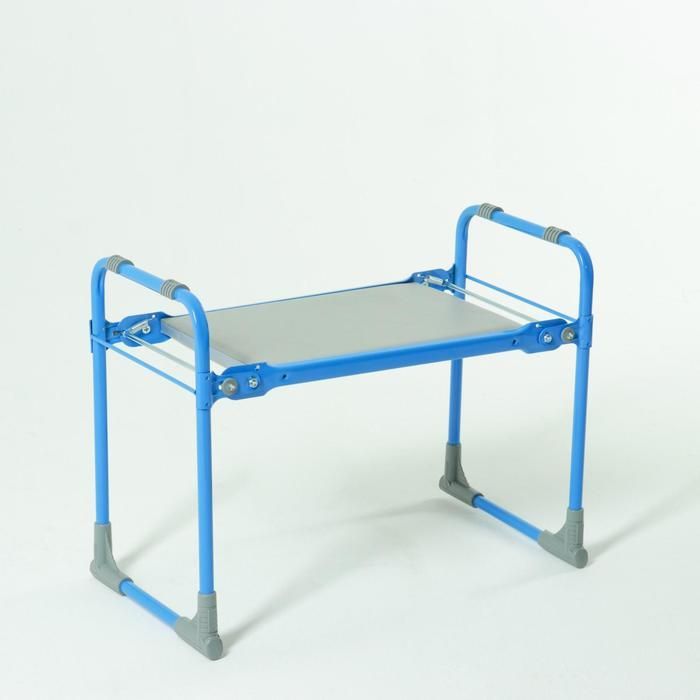 Скамейка-перевёртыш садовая 56х30х42,5 см, голубая, макс.нагрузка 100 кг, с мягким сиденьем  #1