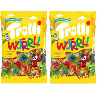 Жевательный мармелад 2 упаковки Trolli Wurrli (Германия) в виде червяков  #1