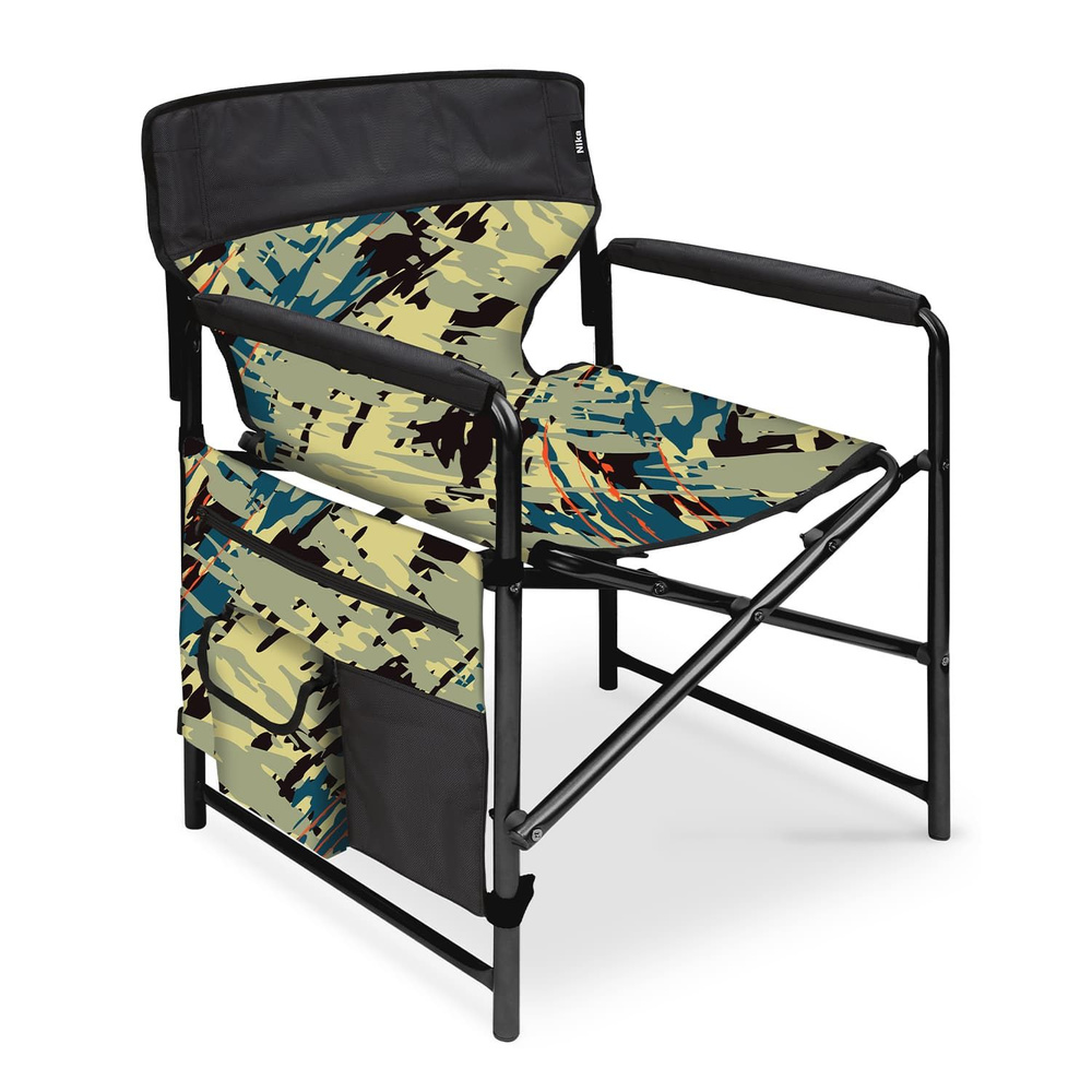 Кресло складное 2 Nika (КС2/КС камуфляж саванна/черный) #1