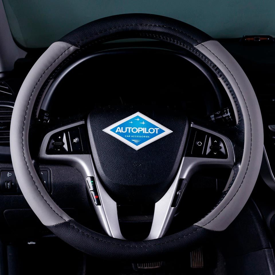 Оплетка, чехол (накидка) на руль Фольксваген Поло (2009 - 2015) седан / Volkswagen Polo, Экокожа, Черный #1