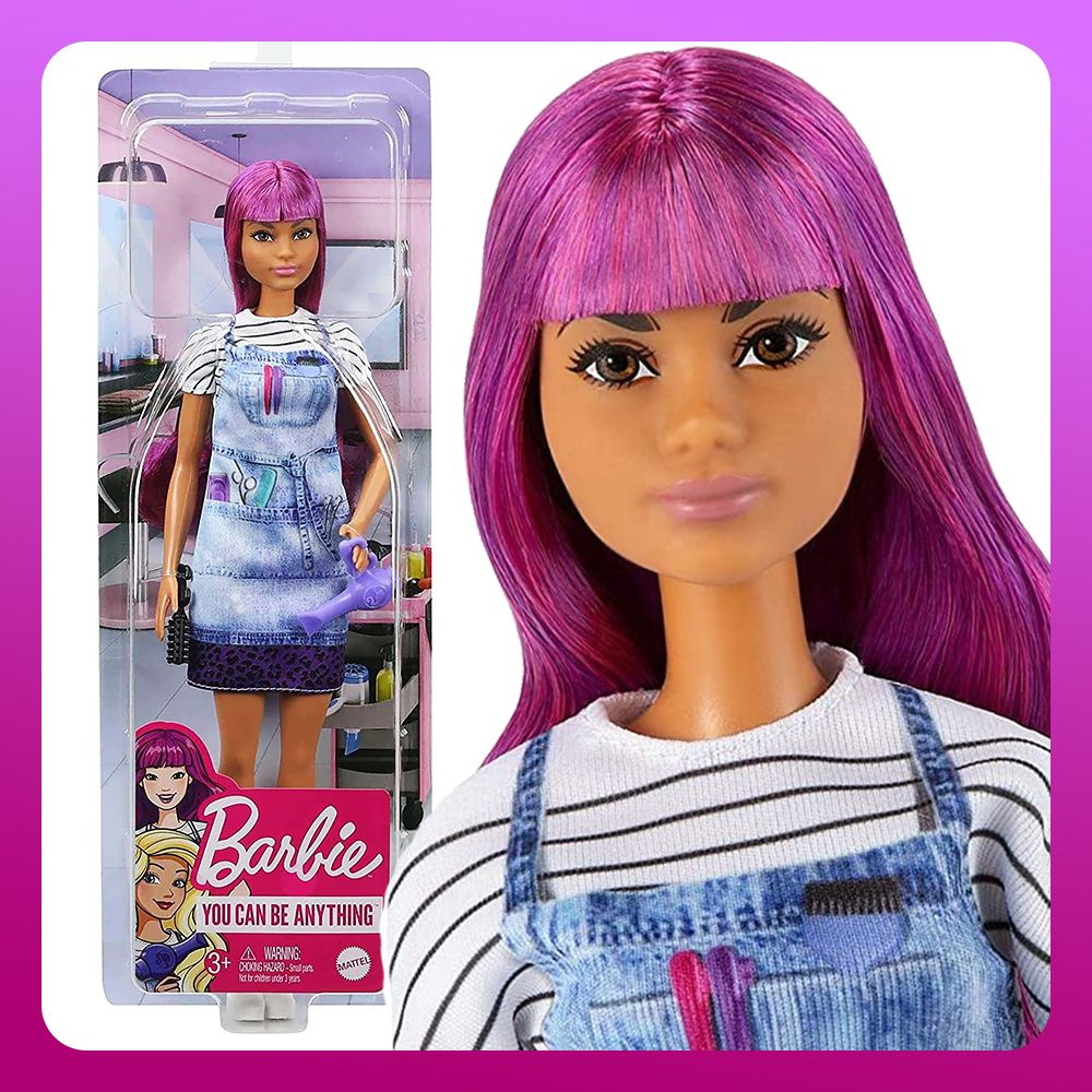 Mattel Кукла Барби - Стилист (Barbie Salon Stylist Doll with Purple Hair) #1