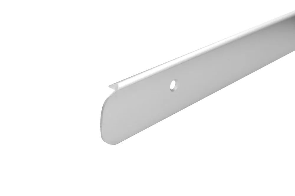 Планка для столешницы торцевая универсальная алюминиевая 600мм R5мм/26мм матовая серебристая - 2шт.  #1