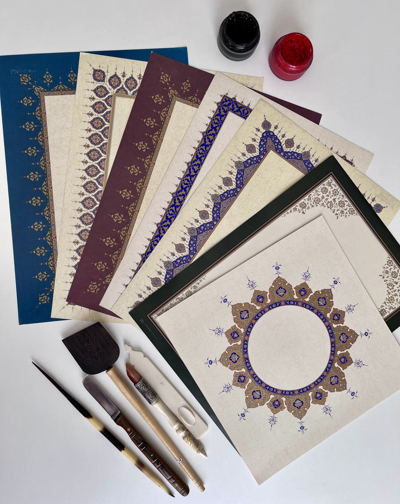 Набор бумаги с восточным орнаментом для арабской каллиграфии  #1