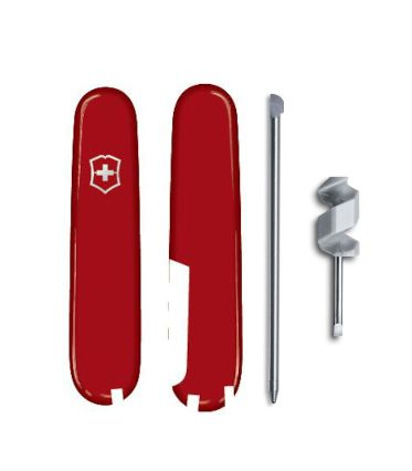 Красный комплект для ножа Victorinox 91 мм - накладки, шариковая ручка и мини отвертка  #1