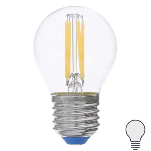 Лампа светодиодная филаментная Airdim форма шар E27 5 Вт 500 Лм свет холодный  #1