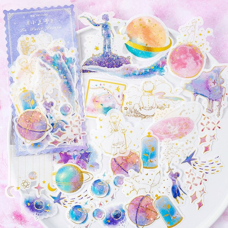 Набор декоративных водонепроницаемых наклеек стикеров в японском стиле Маленький принц, 60 штук  #1