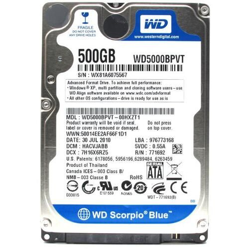 Western Digital 500 ГБ Внутренний жесткий диск (WD5000BPVT)  #1