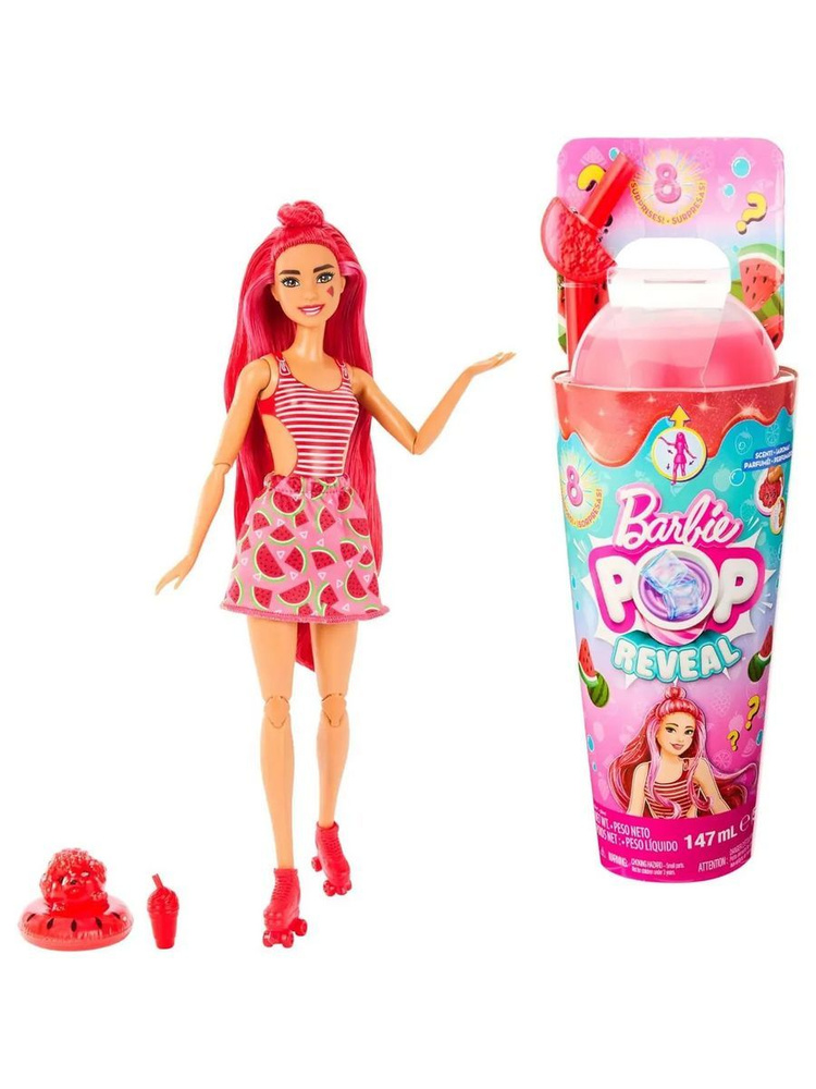 Кукла Barbie Сочные фрукты Арбуз в непрозрачной упаковке HNW43  #1