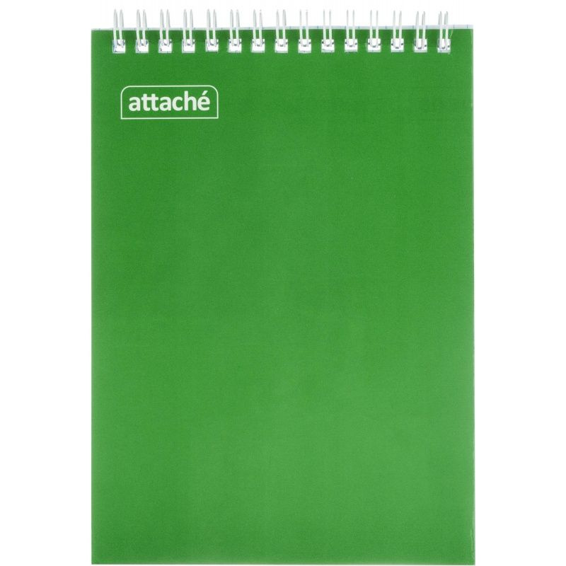 Блокнот Attache Темно-зеленый, на спирали, А5, 60 листов, блок 60 г/м2, обложка 215 г  #1