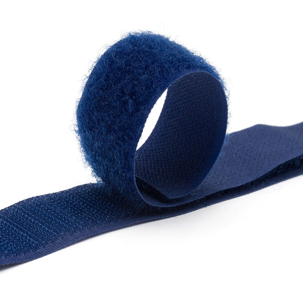 Лента контактная пришивная липучка велкро крючок и петля, 20 мм*25 см, темно-синий, Hobby&Pro  #1
