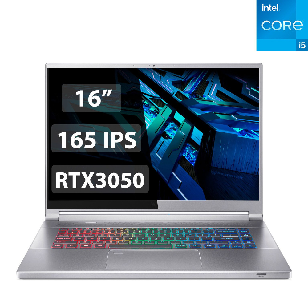 Acer Predator Triton 300 Игровой ноутбук 15.6", Intel Core i5-12500H, RAM 16 ГБ, SSD 512 ГБ, NVIDIA GeForce #1