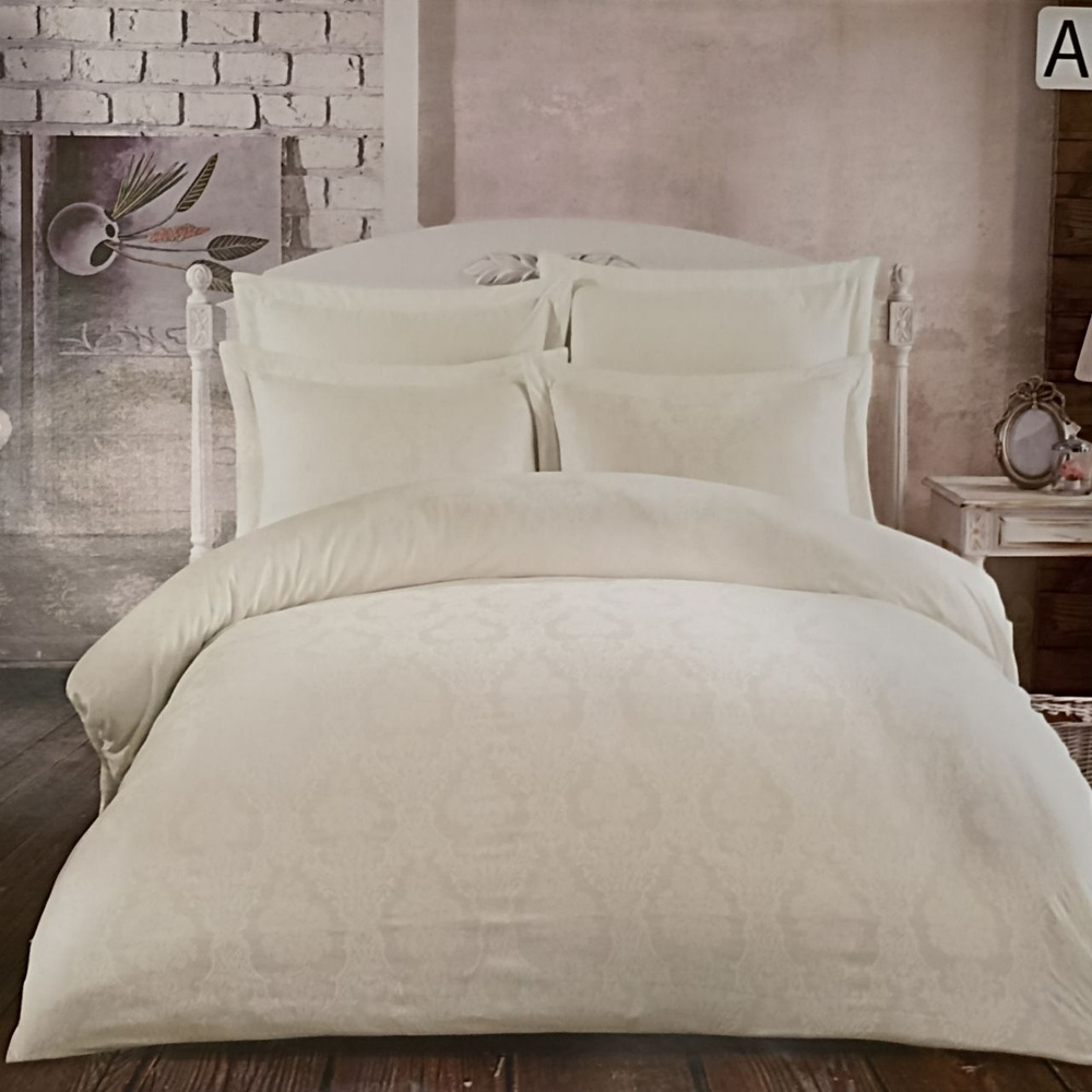 Union Home Комплект постельного белья евро, наволочки 50х70 см, 70х70 см, Сатин-жаккард, А3К/ Постельное #1