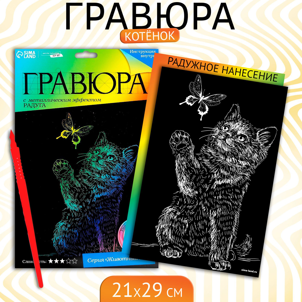 Гравюра Школа талантов "Щенок с ботинком" с эффектом голография для детей и взрослых  #1