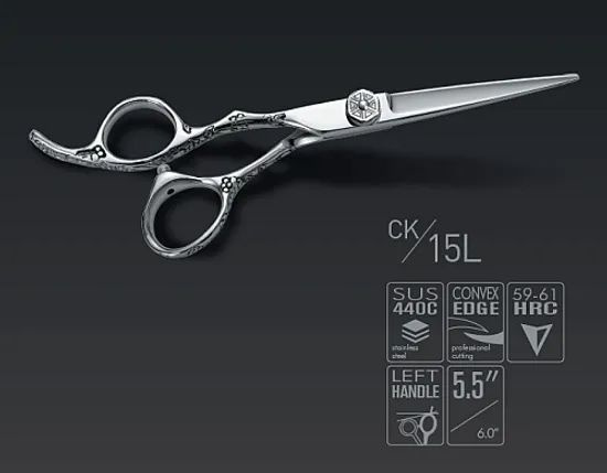Ножницы парикмахерские парикмахерские прямые для левши CK15 L 5.5" SAMURAI  #1