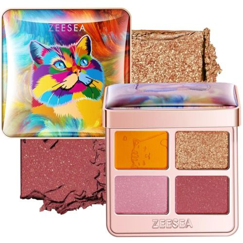 ZEESEA Тени для век Tipsy Kitty Eyeshadow Quad тон 03 Fruit Punch (Фруктовый пунш), 3.5 г  #1