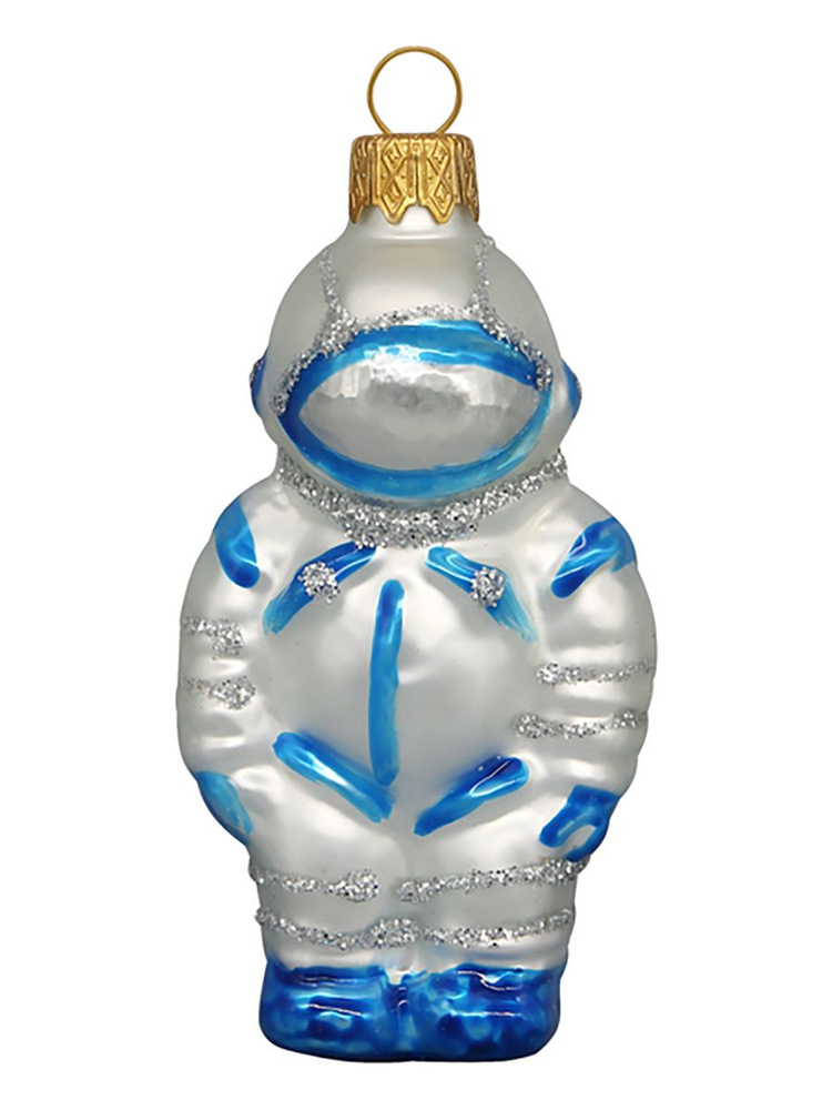 Елочная игрушка КОЛОМЕЕВ Космонавт голубой 11см #1