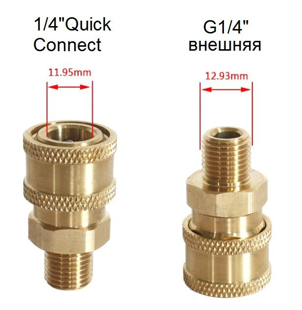 Быстросъемное соединение 1/4" Quick Connect с внешней резьбой G1/4  #1