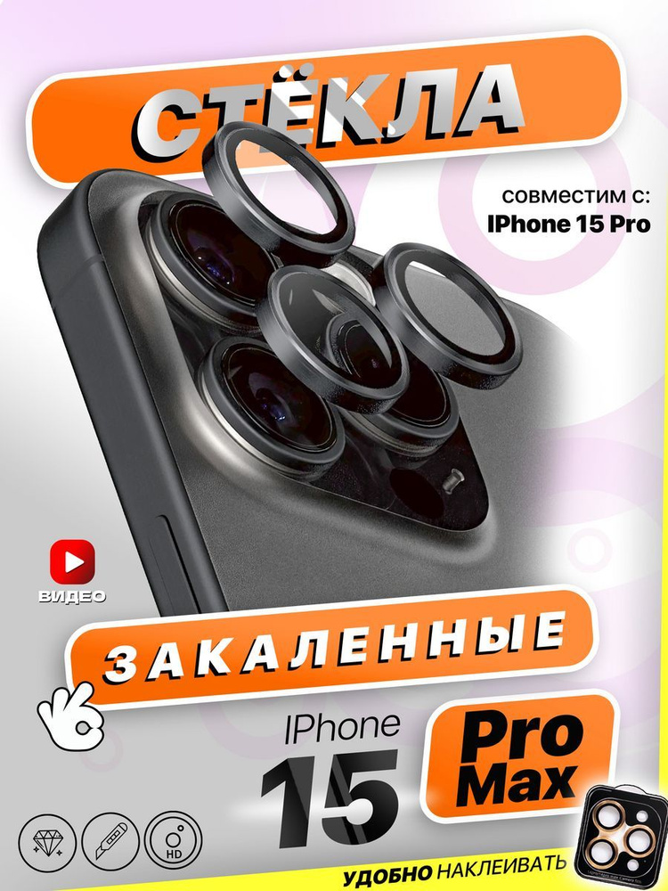 Защитные стекла на камеру iPhone 15 Pro/15 Pro Max #1