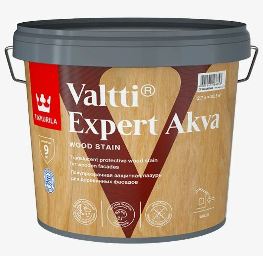 Антисептик / лазурь для защиты деревянных поверхностей TIKKURILA VALTII EXPERT AKVA 2,7 орегон / ТИККУРИЛА #1