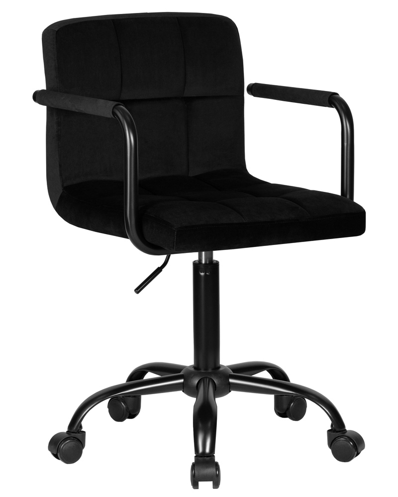 Офисное кресло для персонала DOBRIN TERRY BLACK, LM-9400_BlackBase, черный велюр (MJ9-101)  #1