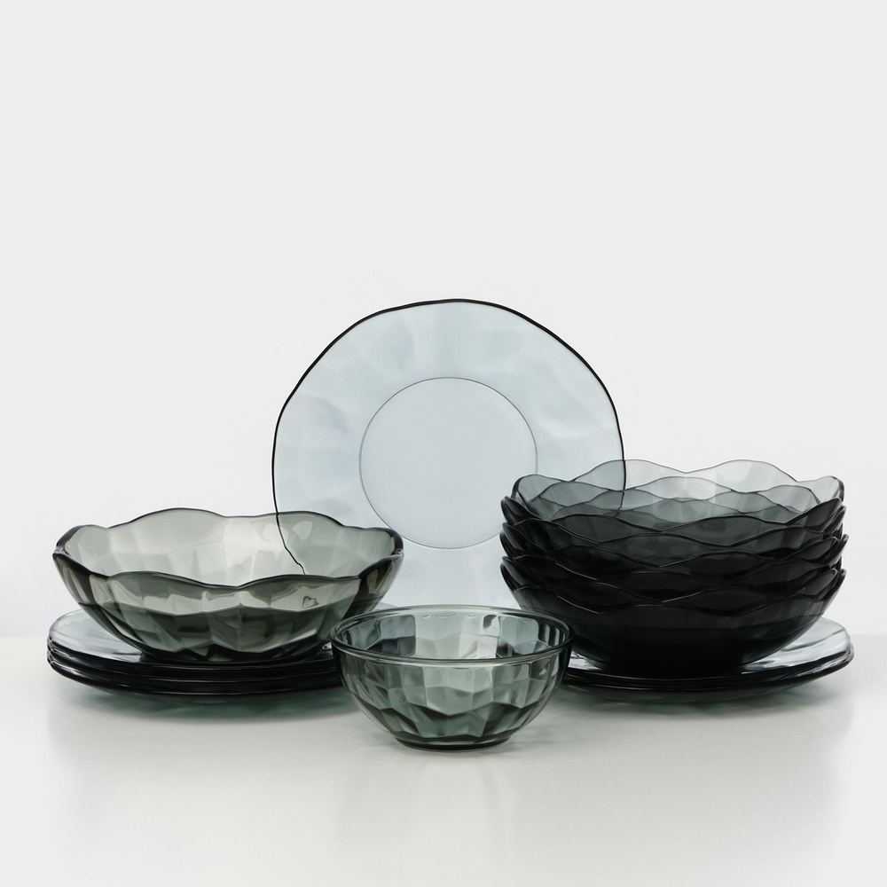 Набор стеклянной посуды BLACK DIAMOND, 14 предметов #1