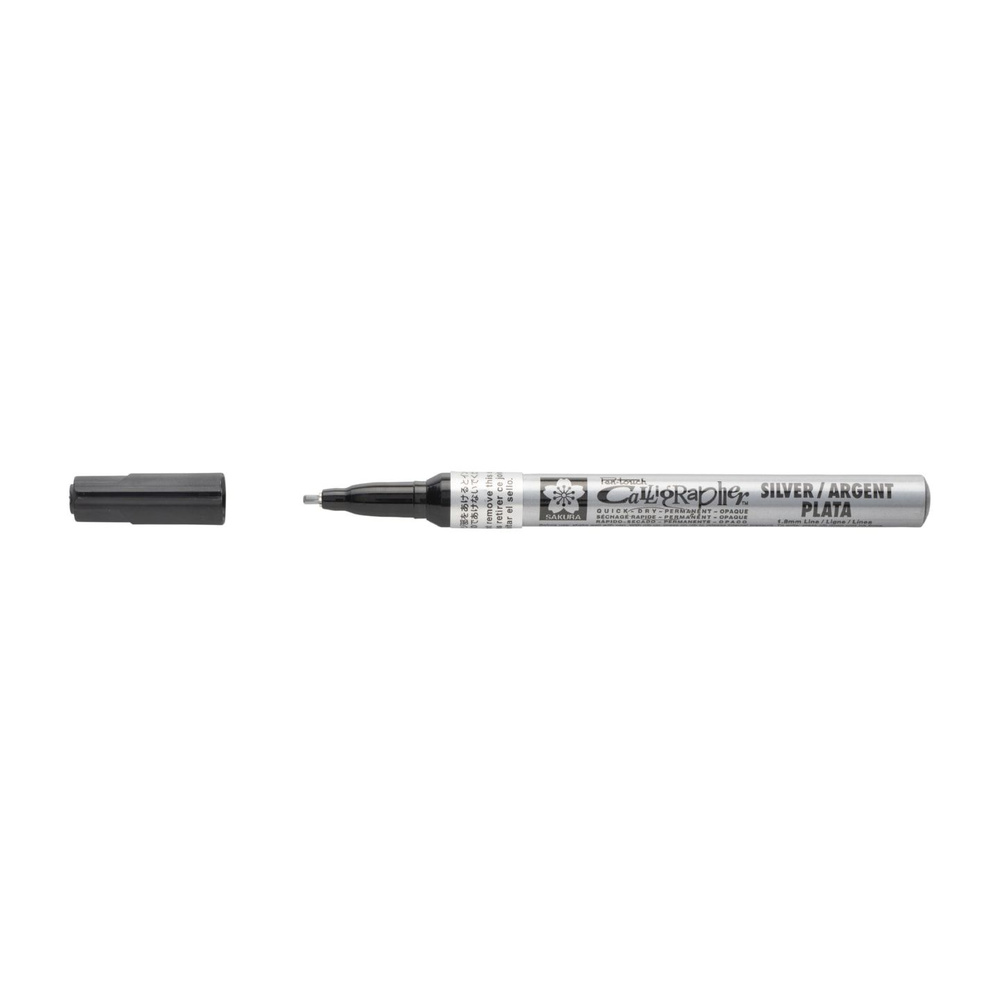 Маркер Pen-Touch Calligrapher, средний стержень, толщина линии 1,8 мм., цвет чернил: серебряный  #1
