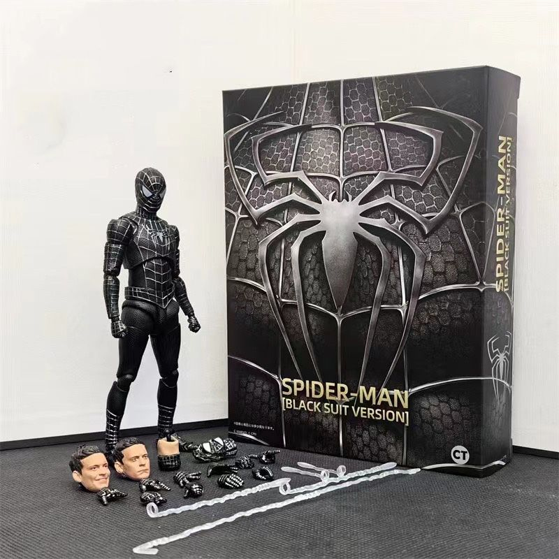 Фигурка человек паук/Spider-Man 3,Tobey Maguire-Black Suit Version,подвижные фигурки,15 см  #1